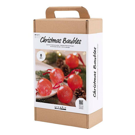 Creativ Company Hobby-Set Weihnachtskugeln, Marmor, 1 Box