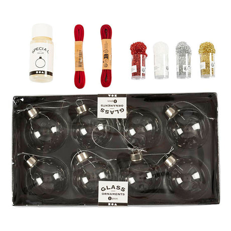 Creativ Company Hobby-Set Weihnachtskugeln, Glitzer, 1 Box