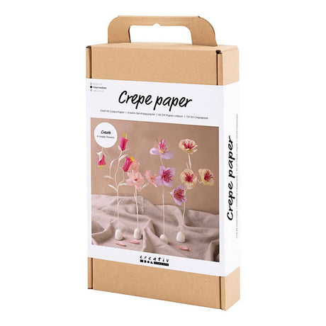 Creativ Company Hobby-Set Krepppapier, Blume, Pastellfarben, 1 Box