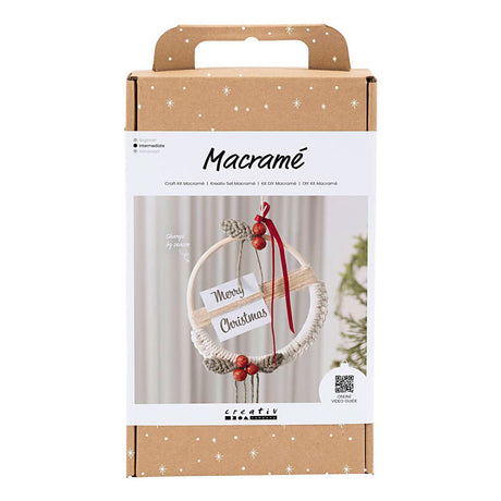 Kreativunternehmen https: www.cchobby.nl hobbyset-macrame-christmasWranz-moosgrün-weihnachtsrot-off-white-1-doos
