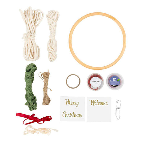 Kreativunternehmen https: www.cchobby.nl hobbyset-macrame-christmasWranz-moosgrün-weihnachtsrot-off-white-1-doos