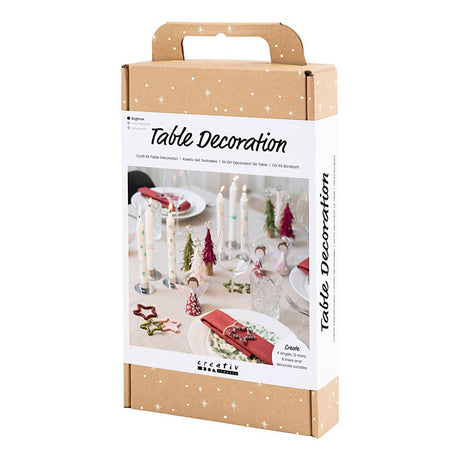 Creativ Company Hobby-Set Tischdekoration, Engel, Weihnachtsbäume, Sterne, verschiedene Farben, 1 Box