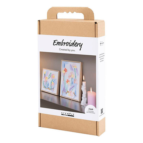 Creativ Company Hobby-Set Stickerei, Bilder, Pastellfarben, 1 Box