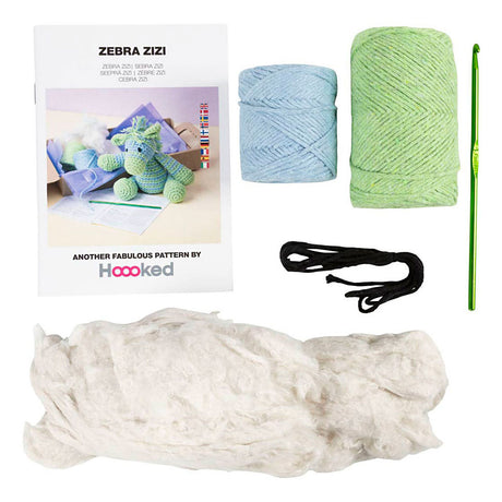 Creativ Company Hobby-Set Amigurumi, Zebra, Hellblau, Hellgrün, 1 Box