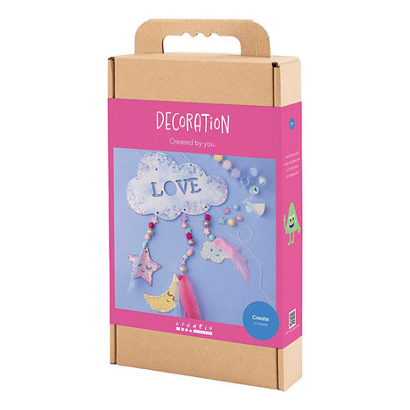 Creativ Company Hobby-Set Dekoration, Wolke, Mond, Stern, Glitzerfarben, Pastellfarben, 1 Box