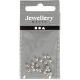 Creativ Company Endperlen für Memory-Draht, D 3 mm, Lochgröße 1 mm, versilbert, 20 Stück 1 Box