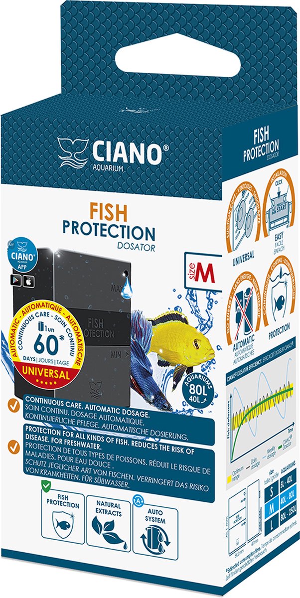 Ciano - Aquariumstaubsauger - Fische - Fischschutzdosierer m - 7x5,5x15cm - 1Stk