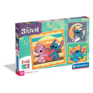 Clementoni-Puzzle mit Quadratstich, 3x48 Teile.