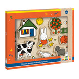 Miffy Holzpuzzle, Formpuzzle – Lernspielzeug Junior – Kleinkind, Vorschulkind – ab 1 Jahr – Bambolino-Spielzeug-Geschenktipp