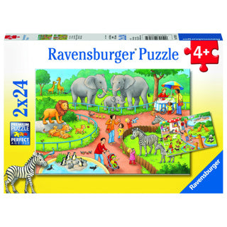 Ravensburger Puzzle Ein Tag im Zoo – 2x24 Teile – Kinderpuzzle