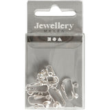 Creativ Company Ohrclips, L: 16,5 mm, B: 1,5 mm, Lochgröße 1,6 mm, versilbert, 6 Stück 1 Box