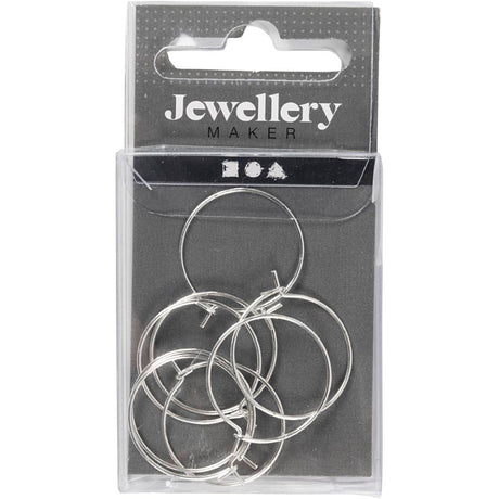 Creativ Company Ohrring, D 20 mm, versilbert, 8 Stück 1 Box