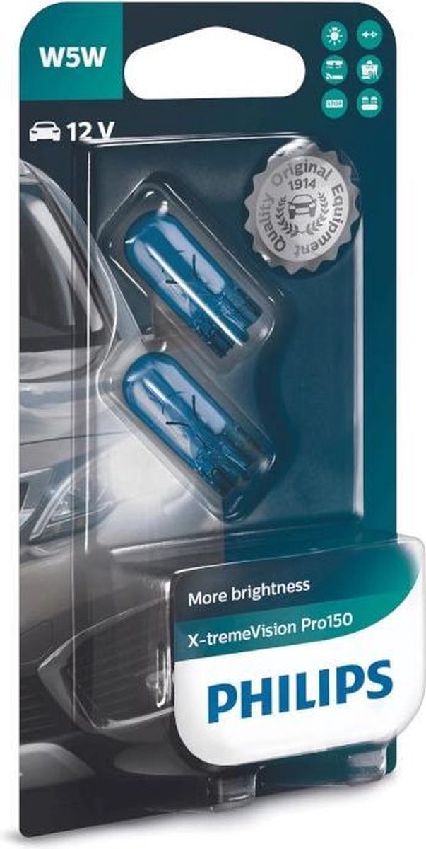 Philips 12961xvpb2 signaallamp x-tremevision w5w 5 w 12 v
