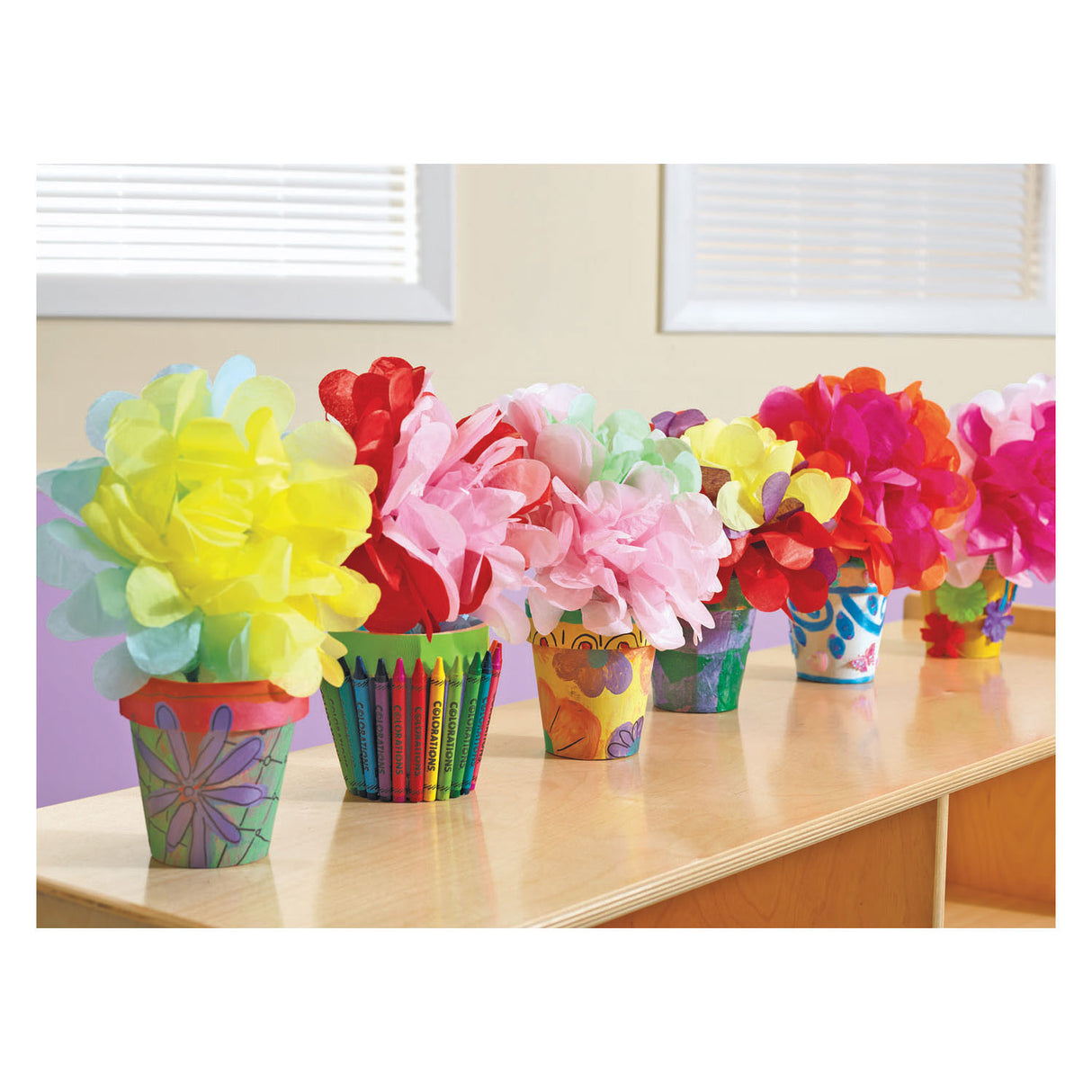 Colorations Decorate your own flowerpot Paper-Mache, set of 10