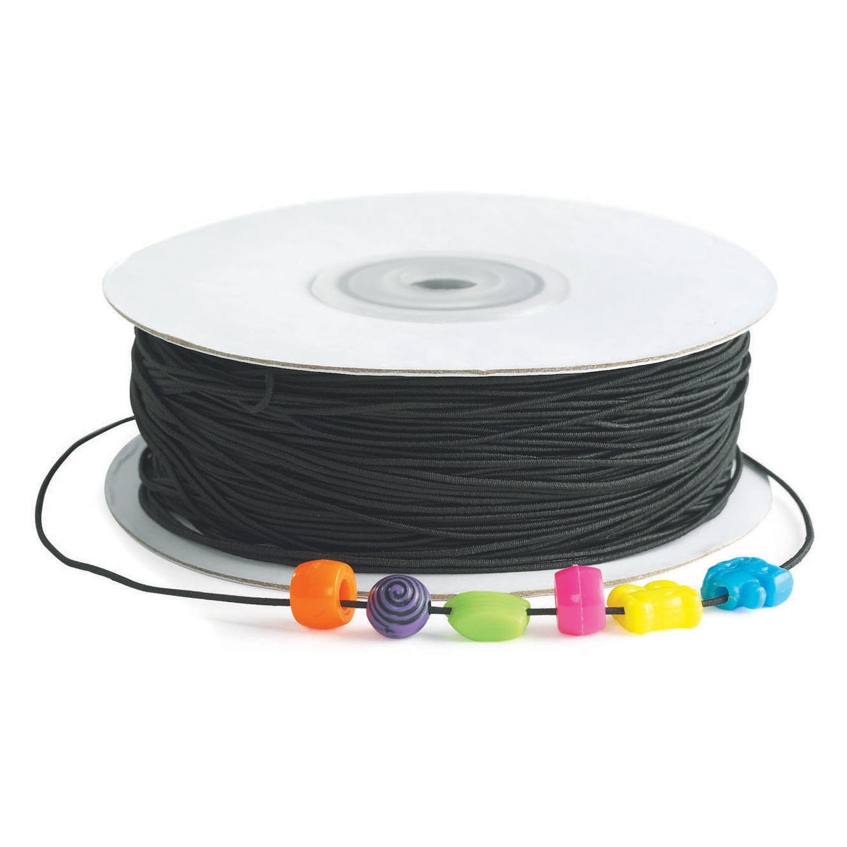 Colorationen - schwarze elastische Kordel für Perlen, 91 mtr.