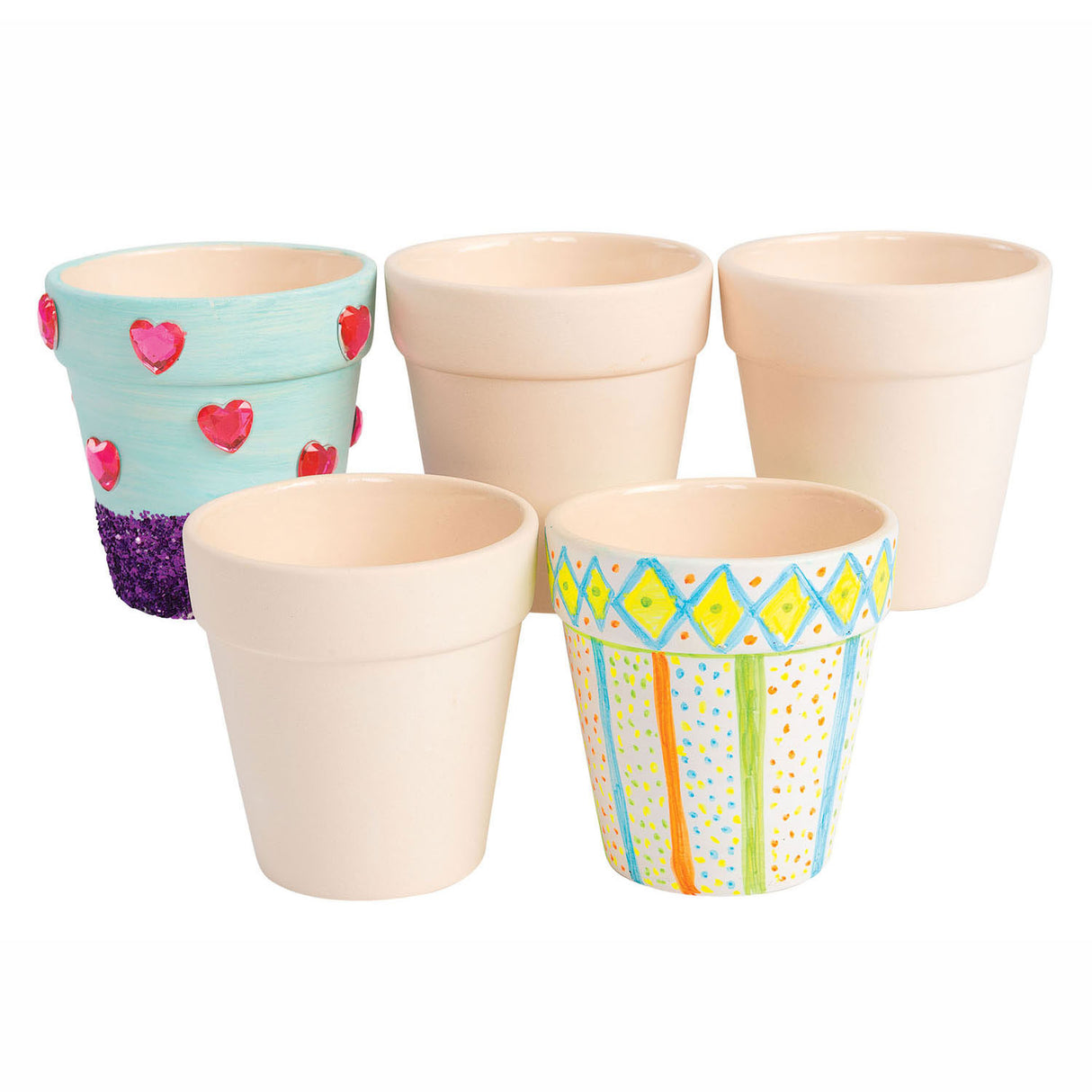 Farben – dekorieren Sie Ihren eigenen Keramik-Blumentopf. 12er-Set