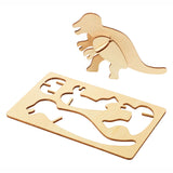 Colorations make and decorate your wooden 3D puzzle dinosaur, set of 4