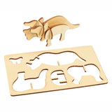 Färben machen und dekorieren Sie Ihre hölzernen 3D -Puzzle -Dschungel -Tiere, Set von 4