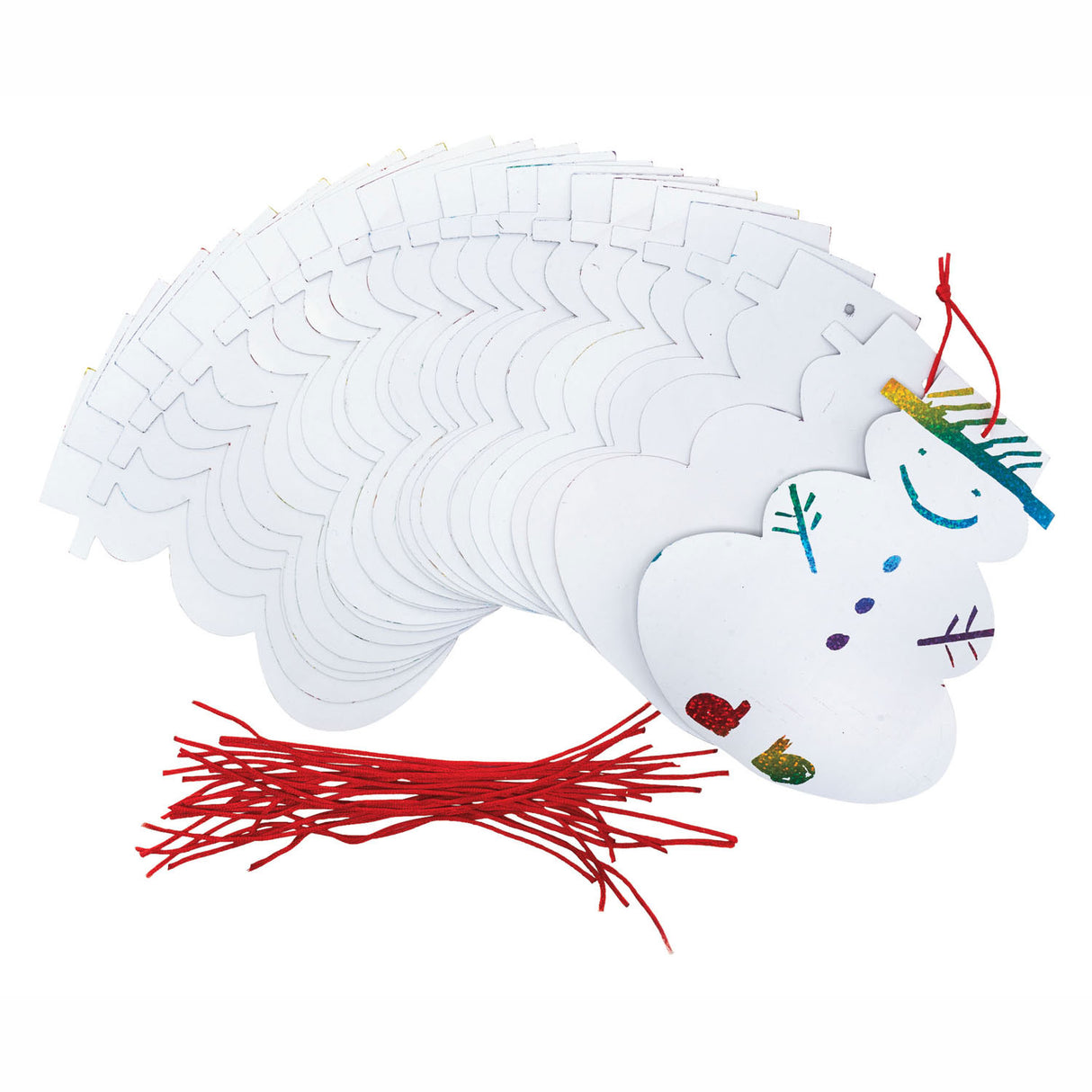 Farbkarten Kratzkarte Schneemann Weihnachtshänger, 24 Set von 24