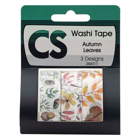 Colorations Washi Tape Autumn Leaves 3 Rolls, 5MTR.