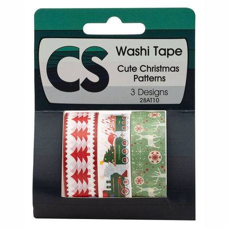 Colorations Washi Tape Christmas 3 Rolls, 5MTR.