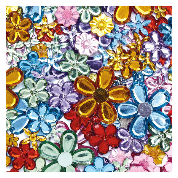 Colorationen - farbige Blumen-Strasssteine, 300 Stück.