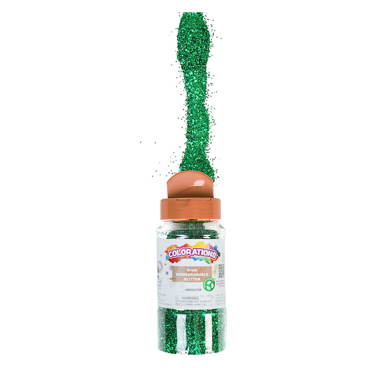 Colorations - organic degradable glitter - Green, 113 grams