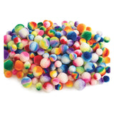 Colorations Rainbow Striped Pom Poms, 180st.