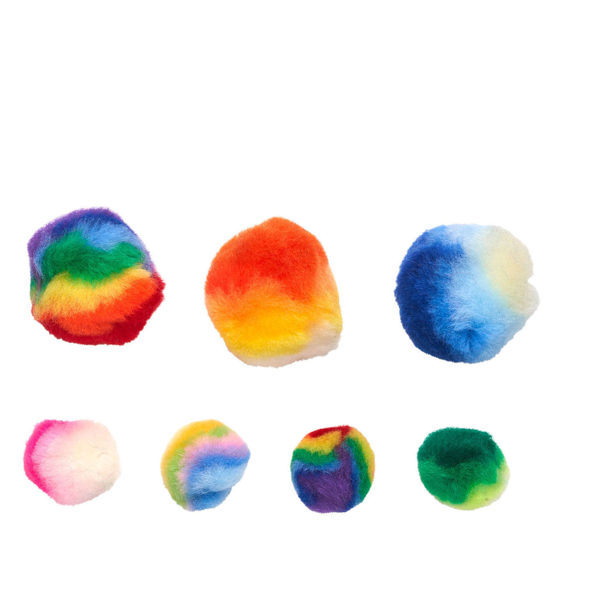 Colorations Rainbow Striped Pom Poms, 180st.