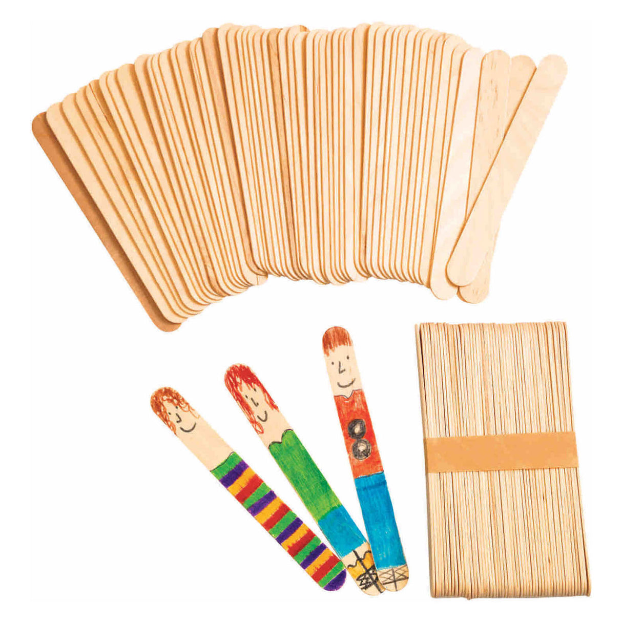 Färbung - große Holzbastelstöcke, 100 Set von 100