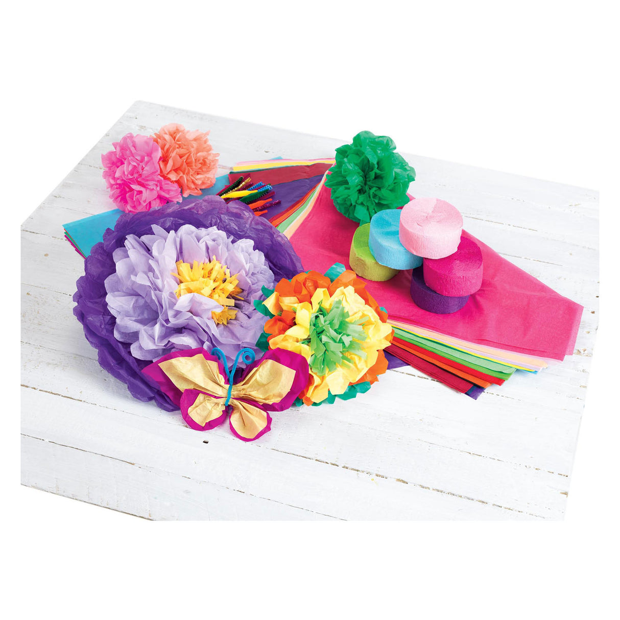 Colorations Crepe Papier Slingers Set 1, conjunto de 6