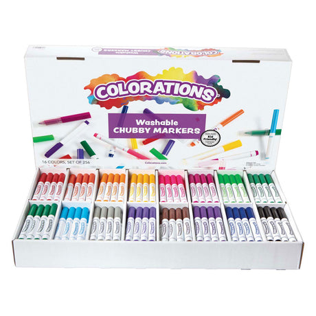 Colorationen – abwaschbare dicke Marker – 16 Farben, 256 Stück.
