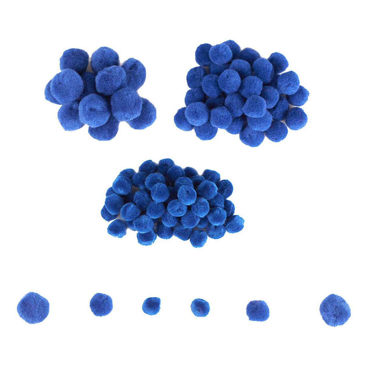 Colorationen - Mini-Pompons blau, 100 Stk.