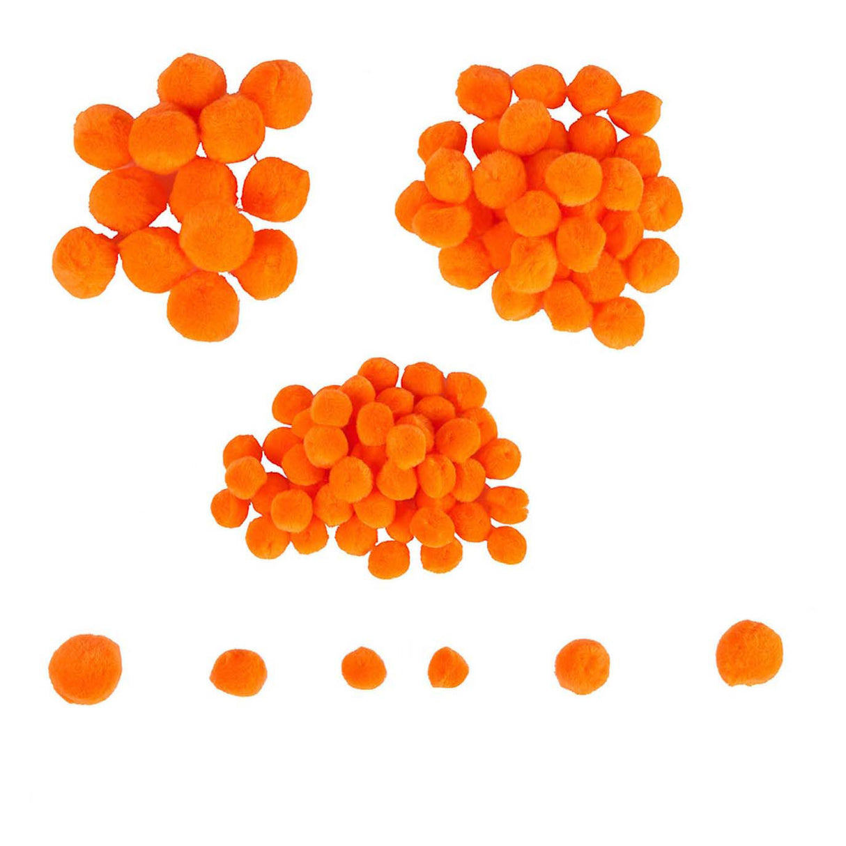 Colorationen - Mini-Pompons Orange, 100 Stk.