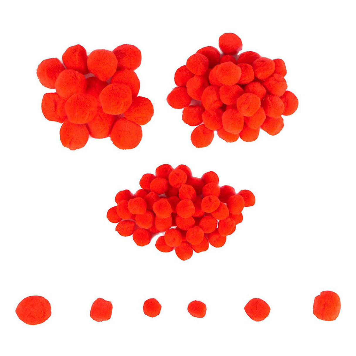 Colorationen - Mini-Pompons rot, 100 Stk.