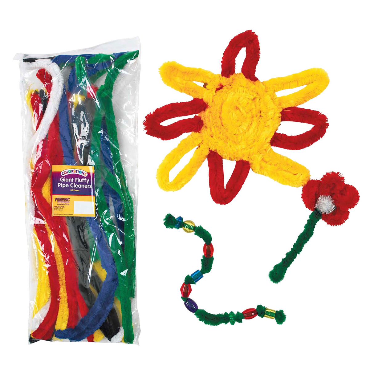 Colorationen - große flauschige Chenillefäden, 30 Stk.