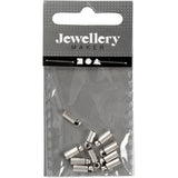 Creativ Company Endkappen, L: 8 mm, D 2 mm, versilbert, 10 Stück 1 Box