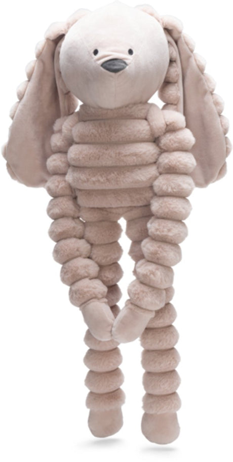 Designed by lotte reza hondenknuffel hang konijn - hondenspeeltjes - dikke ribstof - roze - 62x23x16 cm