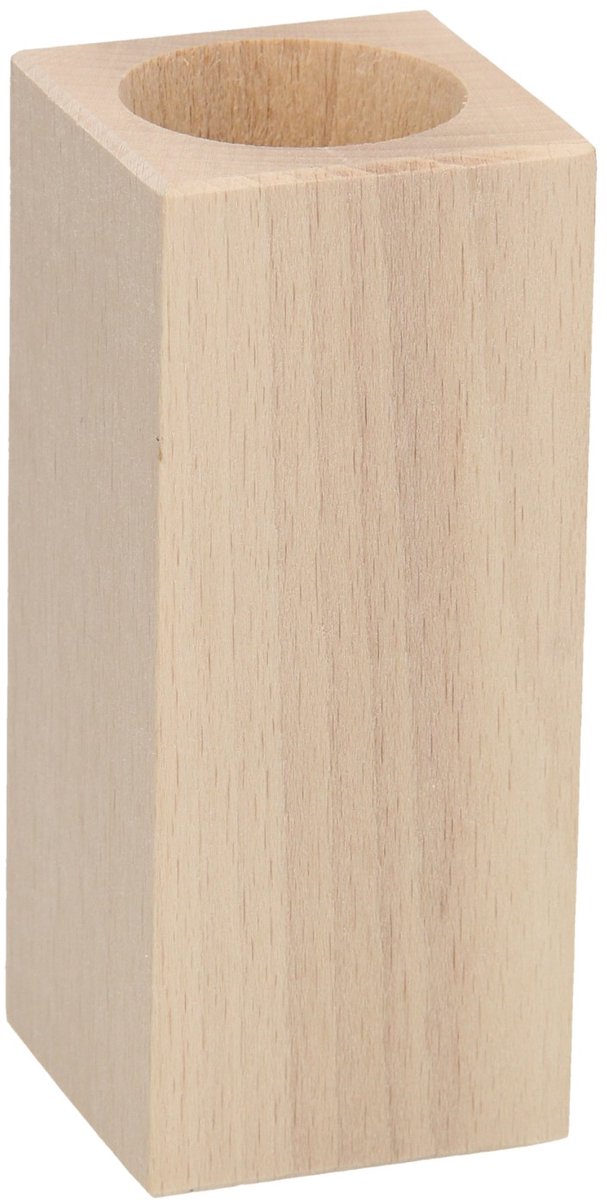 Tee -Lichthalter Quadratbuche Holz, 13 cm