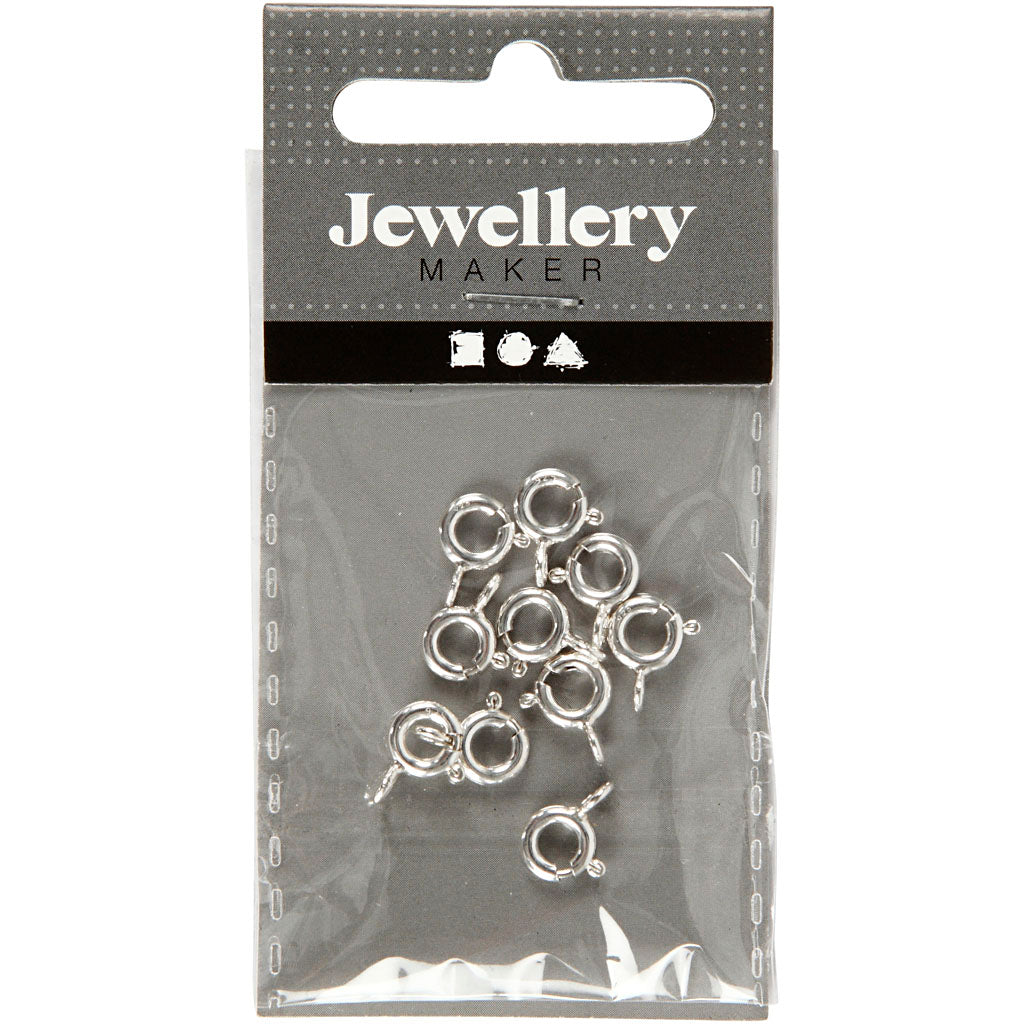 Creativ Company Federverschluss, D 6 mm, Silber, 10 Stück 1 Box
