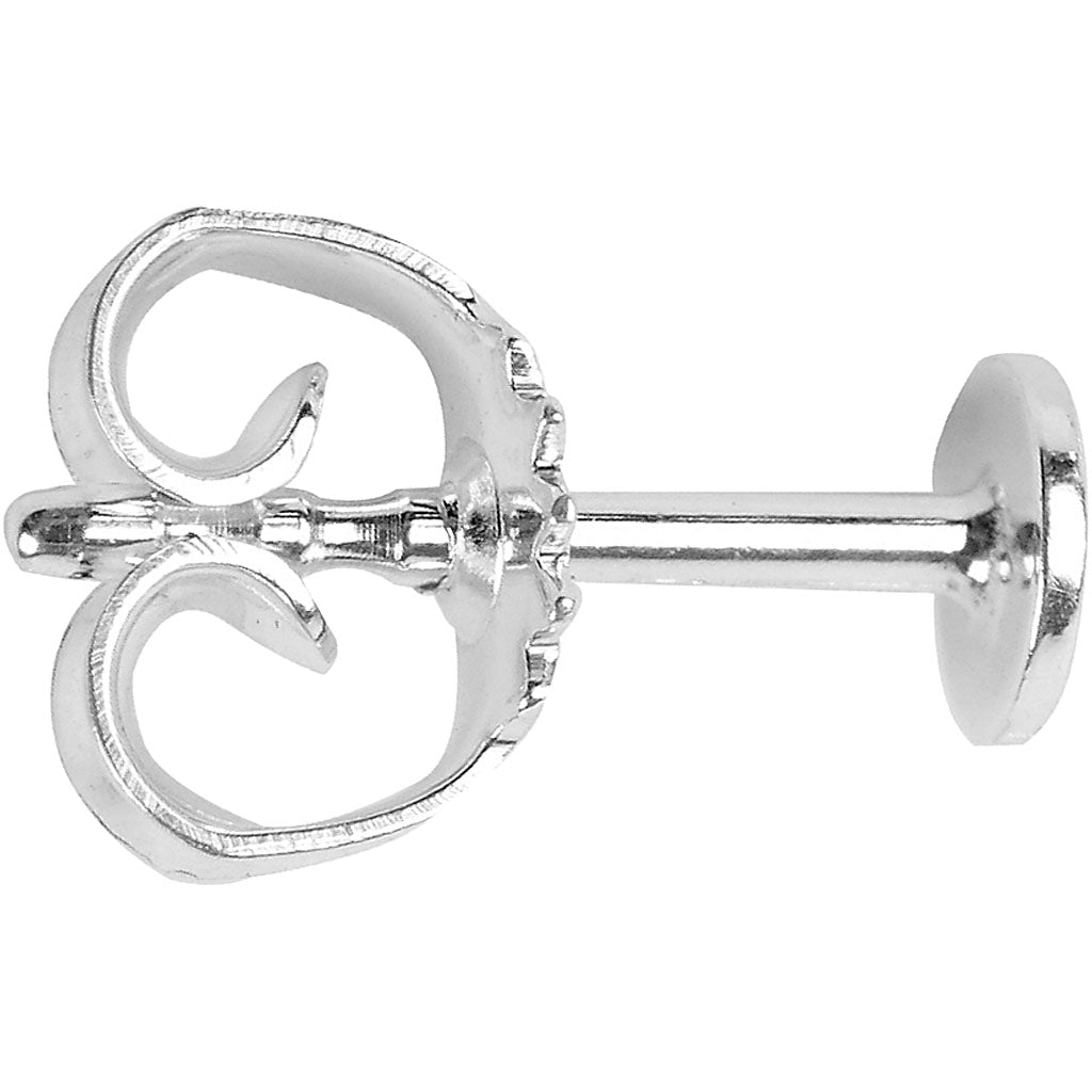 Creativ Company Ohrstecker, L: 13 mm, D 5 mm, Silber, 10 Stück 1 Box