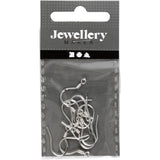 Creativ Company Ohrringhaken, L: 14 mm, Silber, 10 Stück 1 Box