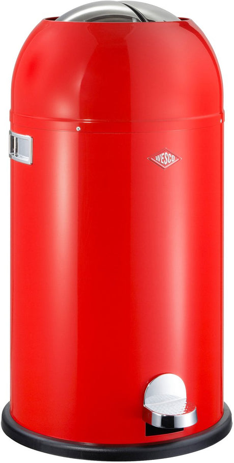 Wesco Kickmaster Abfallbehälter | Treteimer | 33 Liter | Metall - rot | Abfallbehälter - hergestellt in Deutschland