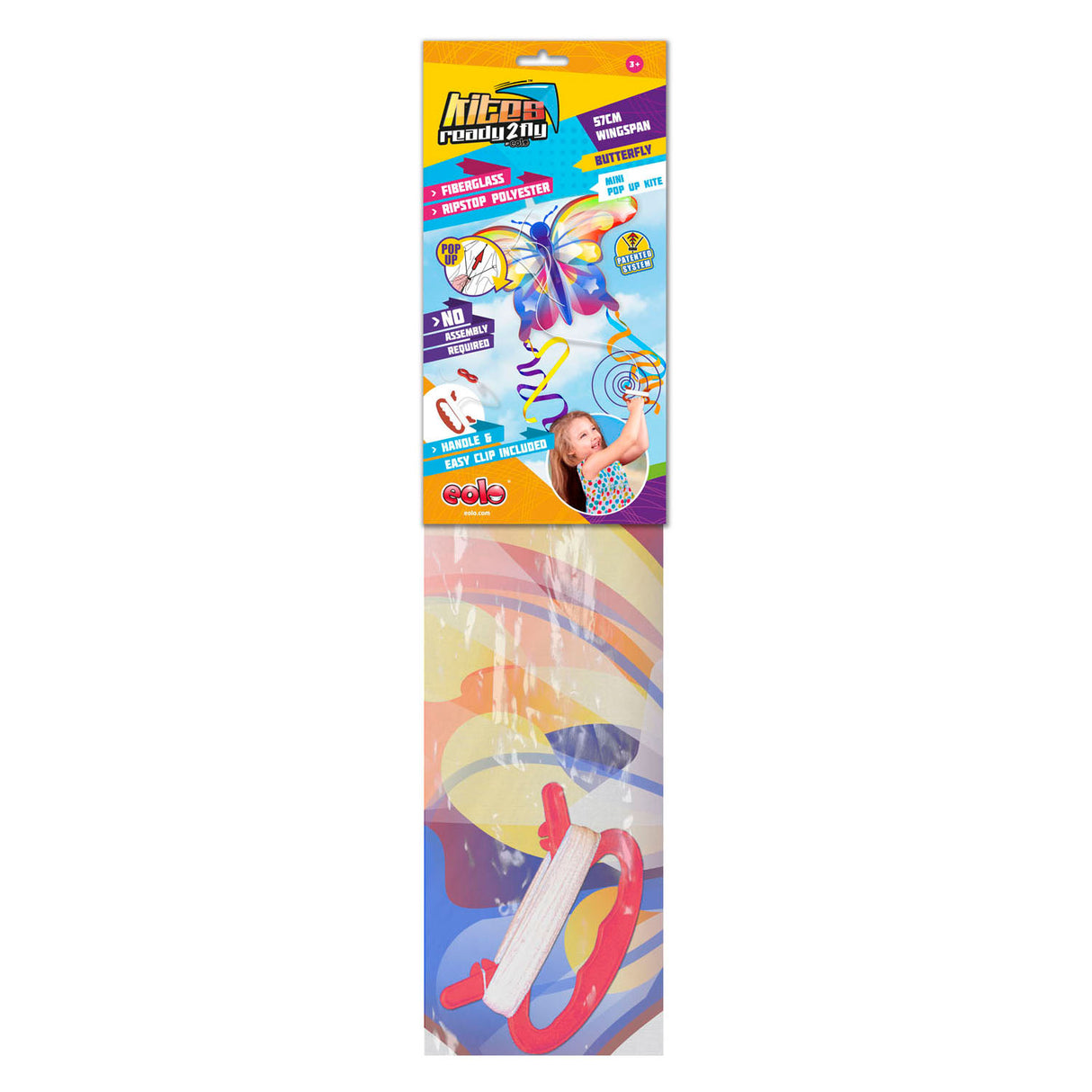 Kites Ready 2 Fly - Pop -up Mini Nylon Vlieger Vlinder Regenbogen