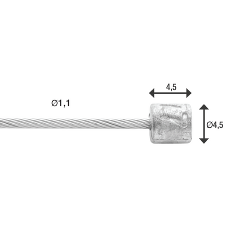 Getriebe Kabel Shimano 2,25 m 1,1 mm Silber