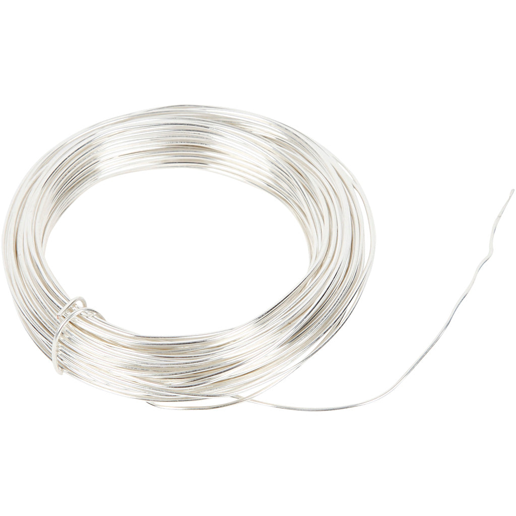 Creativ Company versilberter Draht, Stärke 1 mm, versilbert, 4 m 1 Rolle