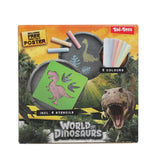 Toi-toys Welt der Dinosaurier Gehwegkreide Dino mit Schablonen, 10 Stk.