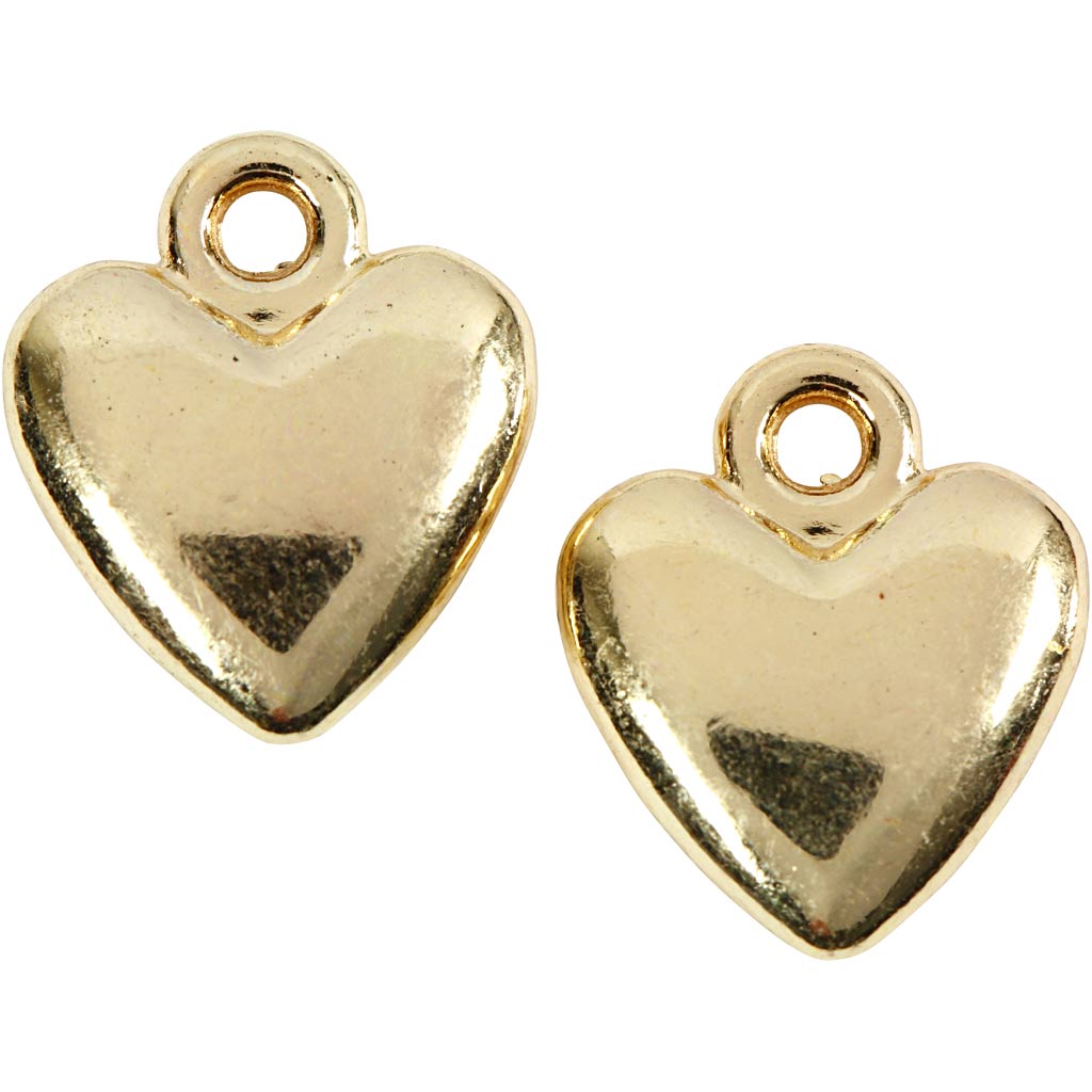 Creativ Company Heart -Shaped -Anhänger vergoldet, 10st.