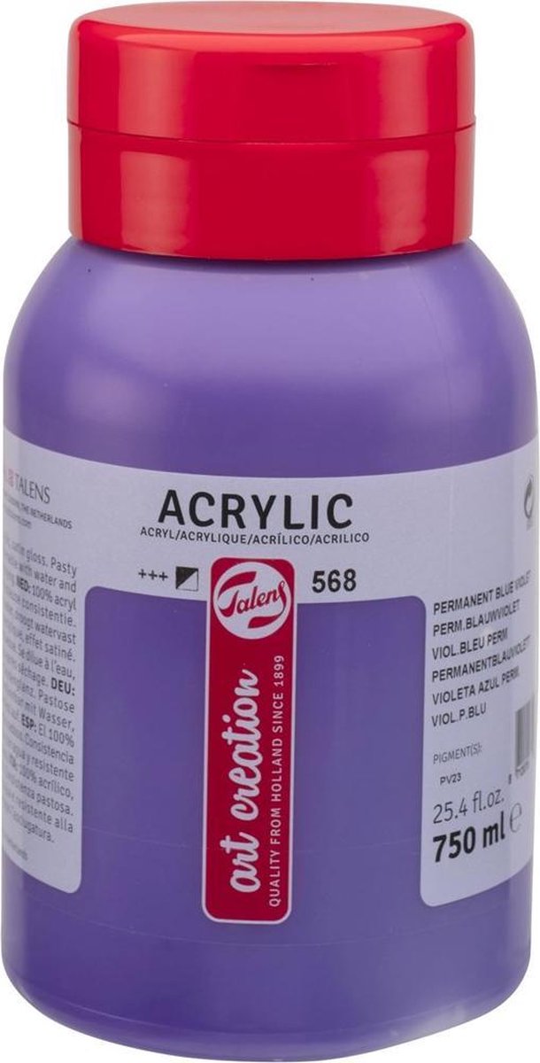 Talens art creation acrylverf pot 750 ml permanentblauwviolet 568