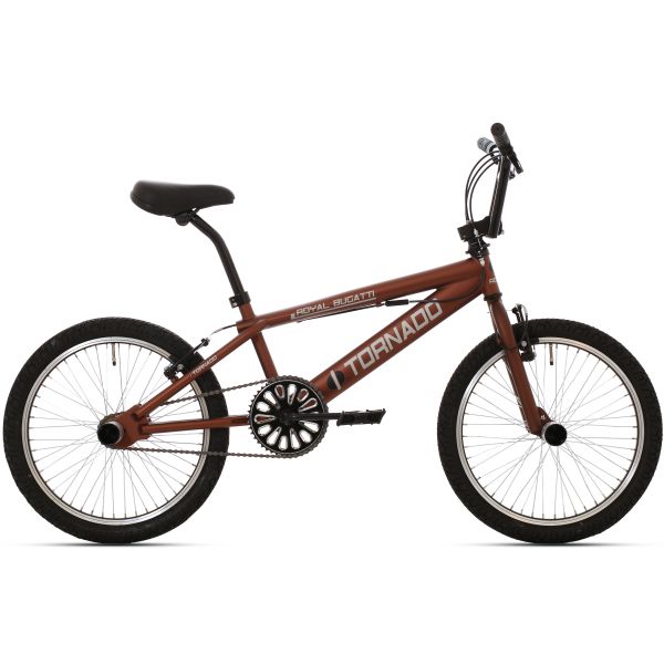 Royal Freestyle BMX 20 Bugatti - dunkelbrauner Matt Schwarz mit schwarzen Reifen